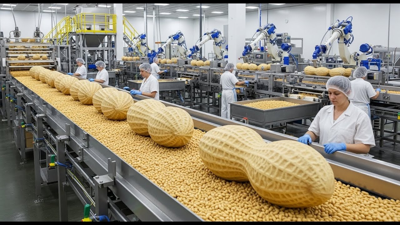 This Factory Turns Raw Peanuts Into Crunchy Peanut Butter | Inside the Full Process