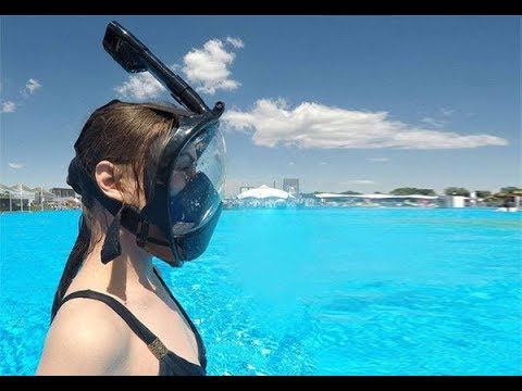 used a full face snorkel mask on the swimming pool youtube