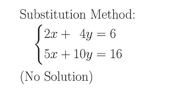 Substitution Method with No Solution