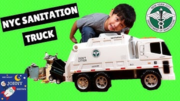 NYC Sanitation Truck Toy Garbage Trucks For Kids: DSNY Motorized Sanitation Truck By Daron