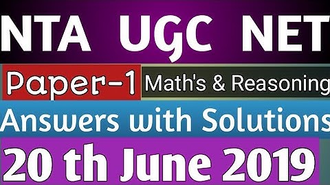 Answerkeys 20th june 2019 ugc net l paper 1 math