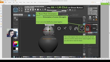 3-Gizmo3D-5 Unmasked Centre Mesh, Reset Mesh Orientation = Center pivot + Straight Zbrush 2020