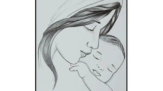 تعليم رسم أم وطفل بالقلم الرصاص خطوه بخطوه للمبتدئين How to draw a mother and a child in pencil