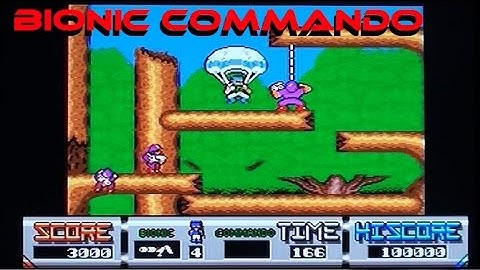 Bionic Commando playing (badly) on the Amiga