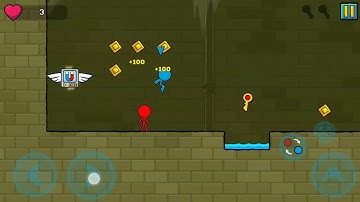 Red And Blue Stickman : Animation Parkour Level 11 Gameplay Walkthrough.