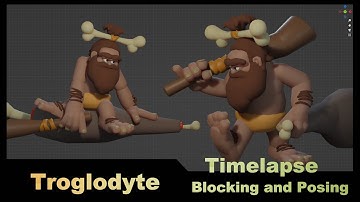 Blender character blocking and posing  Troglodyte Timelapse