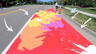 How to paint a street art mural on asphalt - (Supplies Listed)