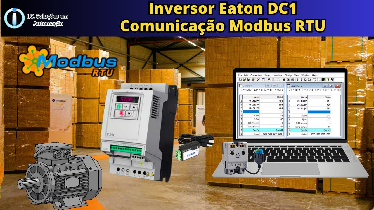 25 Inversor Eaton DC1 - Comunicação Modbus RTU