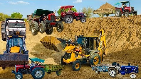 JCB 3dx Backhoe fully Loading Mud in Mahindra 475 JCB Paipline khudai work #jcb #farming