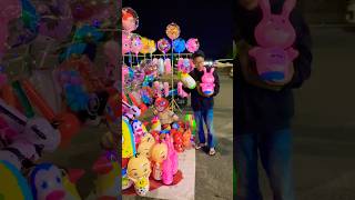pilih balon karakter bebek penguin dan kelinci pink