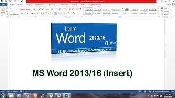 MS Word 2013/16 Tutorial 03 "Insert" (PASHTO)