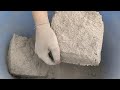 Sand cement dry and water  crumbling crispy sound asmr