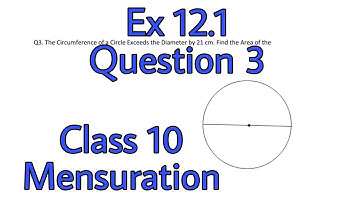 Ex. 12.1 Q 3. The Circumference of a Circle Exceeds the Diameter by 21cm. Find the Area of theCircle