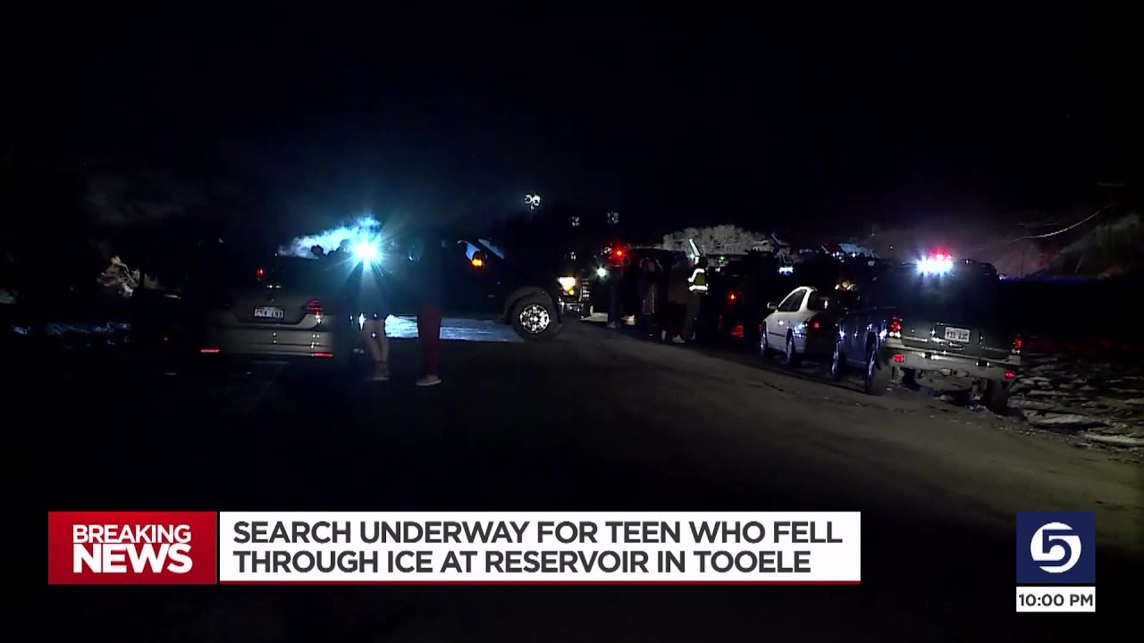 Search underway for teen who fell through ice at Tooele reservoir - YouTube