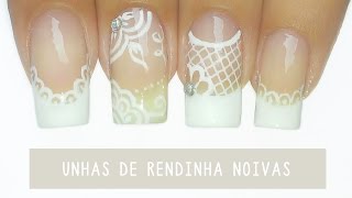 Unhas Decoradas com Rendinha para Noivas â€“ bridal nail art