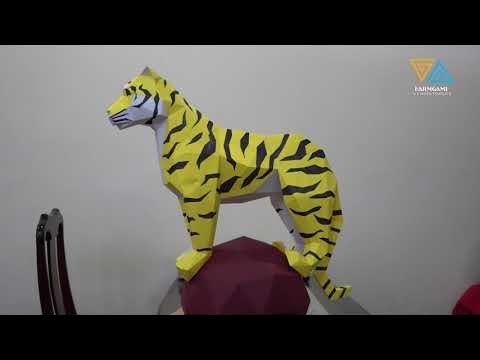 Tigre (macho, Em Pé) Papercraft 3d Digital.