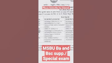 MSBU BA Bsc 3rd year Suppl.& Special Exam