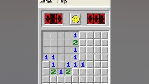 Minesweeper gameplay. Difficulty Beginner.