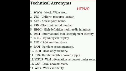 Technology Acronyms Do You Know About This  - HTPMR  @High_Tech_PM_Raja