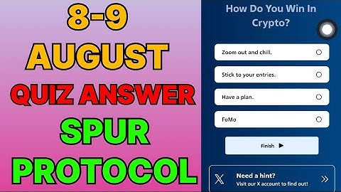 08 August Spur Protocol Quiz Answer Today | Spur Protocol Daily Quiz Answer Today | Spur Protocol