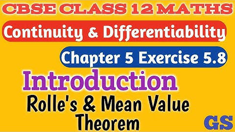 Chapter 5 Exercise 5.8 Introduction - Continuity & Differentiability CBSE Class 12 Maths Tamil|NCERT