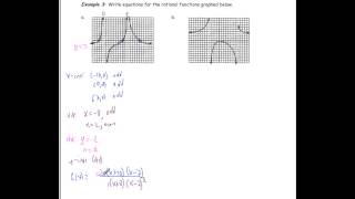 Write equation of Rational Function - Ex. 3 Notes 4.2 Day 1