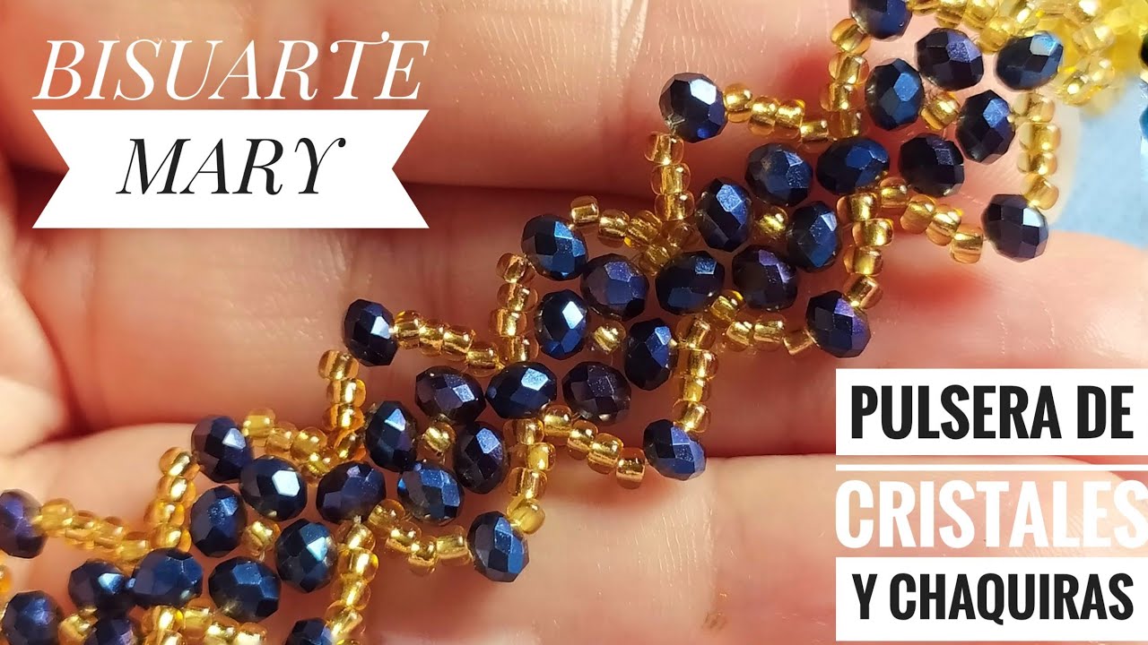 PULSERA FACIL CON CRISTALES Y CHAQUIRAS PASO A PASO.