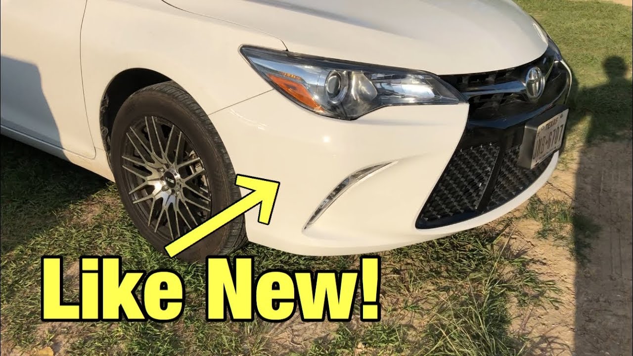 2017 Toyota Camry front bumper cover repair! **Like New!!** - YouTube