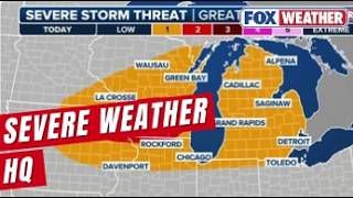 Severe Storm Threat Increases Across The Great Lakes, Bringing Damaging Winds And Large Hail