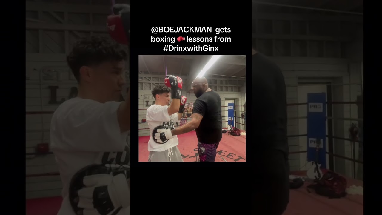 BOE JACKMAN 1ST DAY OF BOXING LESSONS 🥊 WITH DRINX WITH GINX 