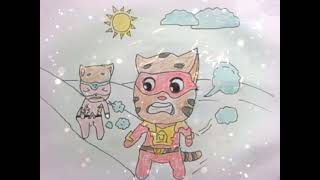 Cara menggambar my talking tom heroes #1 l menggambar dan mewarnai screenshot 1