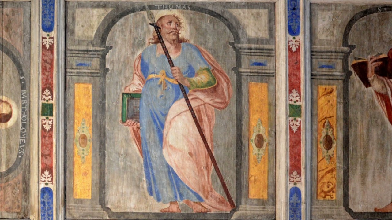 Die Kassettendecke der Alten Kirche in Coswig/Sachsen