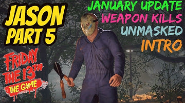 Friday the 13th: The Game | Jason Part 5 Weapon Kills UNMASKED Rugby Player Grab Intro