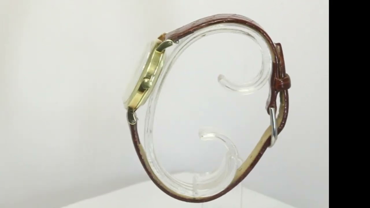 Vincence Milor Italy Ladies Quartz Watch 14K Yellow Gold Leather Band 26MM - 31219