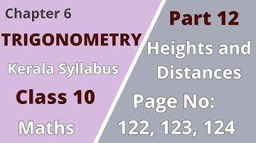 Class 10|Maths | Chapter 6| Trigonometry | Heights and Distances | KeralaSyllabus| Part 12