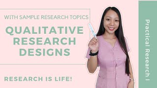 QUALITATIVE RESEARCH DESIGNS | KINDS OF QUALITATIVE RESEARCH - Practical Research 1 for SHS