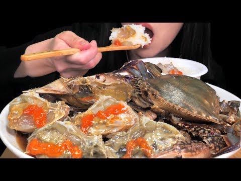 ASMR Soy Sauce Marinated Raw Crab 밥도둑 간장게장 먹방 咀嚼音カンジャンケジャン EATING SOUNDS NO TALKING MUKBANG 韓国