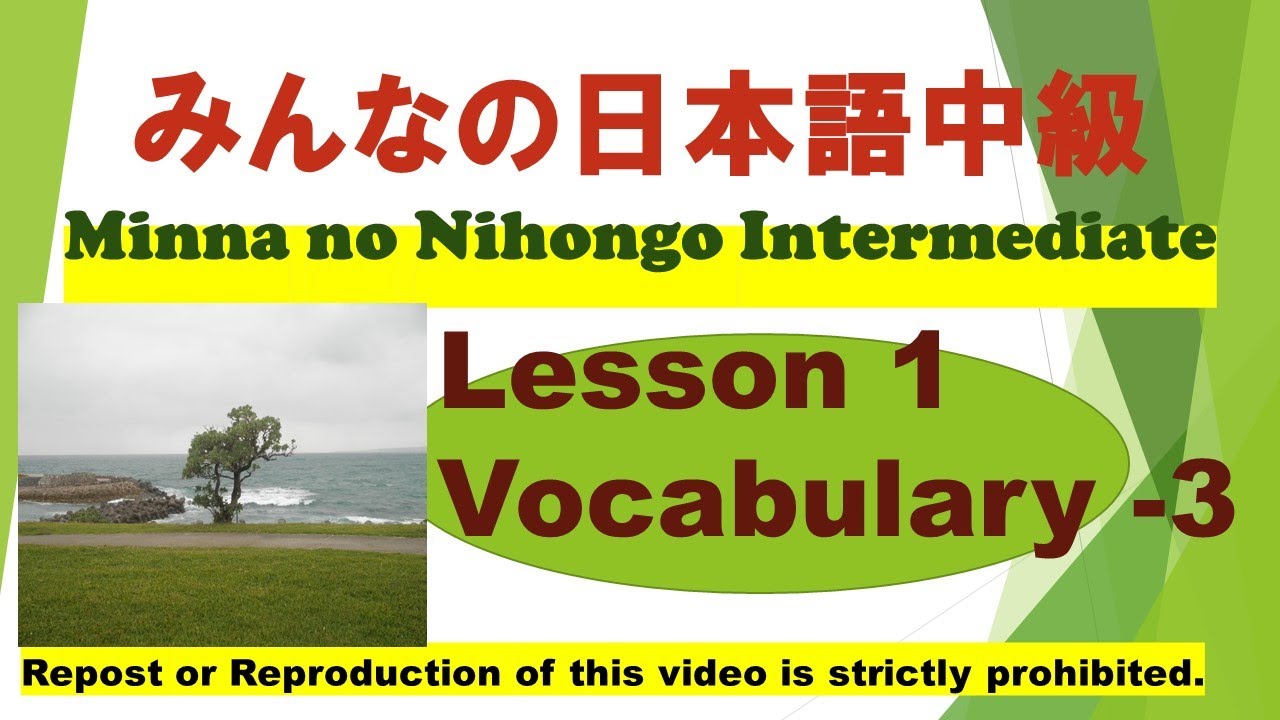 みんなの日本語中級第１課語彙（３）Minna no Nihongo Intermediate Ⅰ Lesson 1 Vocabulary (3)