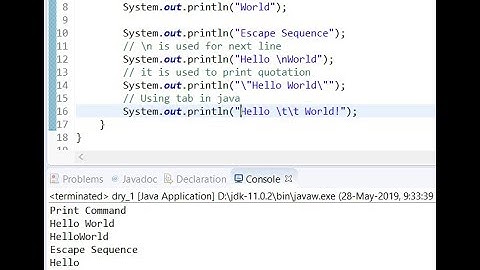 Printing in Java | Escape Sequence in Java | Subscribe