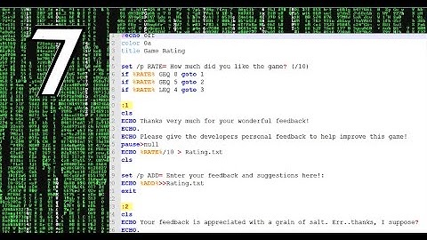 Batch Programming Tutorial #7 - Making a Game Rater!