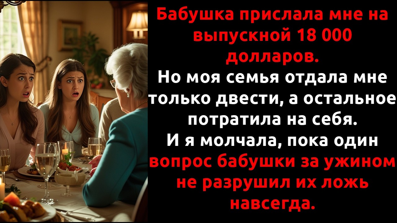Один вопрос моей бабушки за ужином — и я ПОНЯЛА, что моя семья меня обокрала...