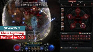 Sorceress - Chain Lightning Build Leveling to 100 - Diablo 4 Season 2