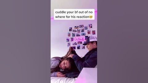 cuddling my boyfriend out of no where to see his reaction…🥺 #Shorts