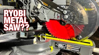 Cutting STEEL On the Cheap with the RYOBI 18V Miter Saw [DIABLO Steel Demon]