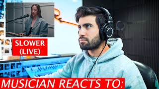 Musician Reacts To Tate McRae - slower (Live)