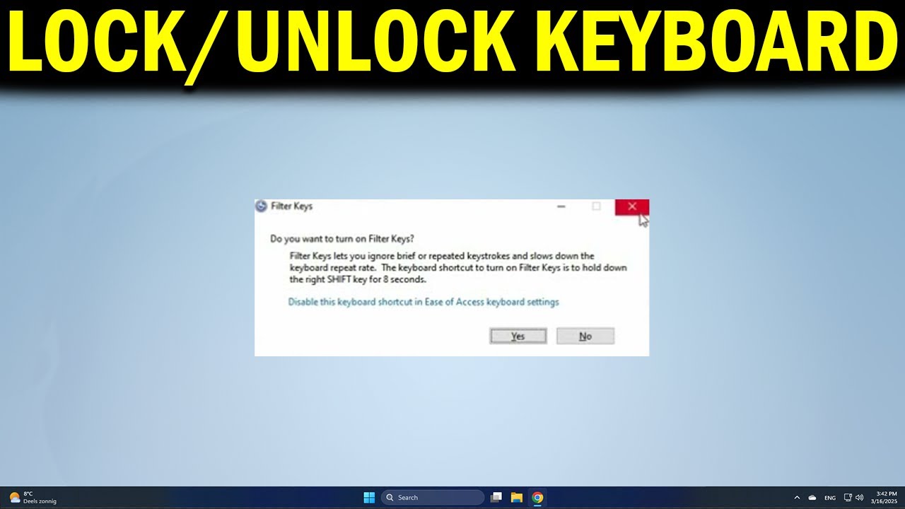 How To Lock/Unlock Keyboard in Windows 10 - YouTube