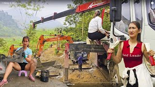 FULL VIDEO: Smart Girl And Crane Control Techniques, Creating shapes from concrete...