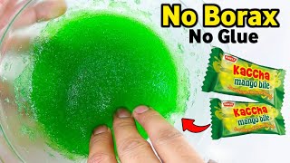 EDIBLE MANGO BITE SLIME😱 How to make Slime without Glue or Borax [ASMR]
