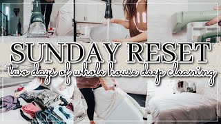 SUNDAY RESET ROUTINE | 2 DAYS OF SPEED CLEANING + DECLUTTERING MOTIVATION | HOME RESET | WHITNEY PEA