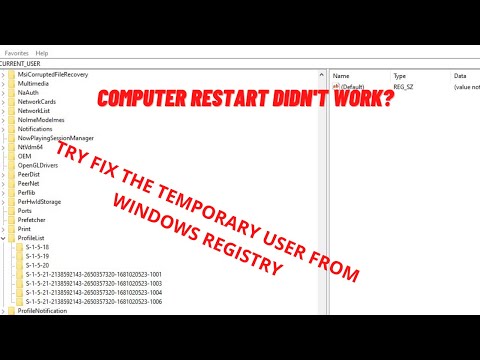 How to fix temporary profile/user in Windows 10